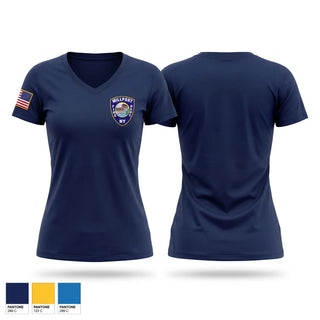 Womens Short Sleeve Vneck Shirt, Millport Fire Department, Fire Department, Teamtime, Team time, sublimation, custom sports apparel, team uniforms, spirit wear, spiritwear, sports uniforms, custom shirts, team store, custom team store, fundraiser sports, apparel fundraiser