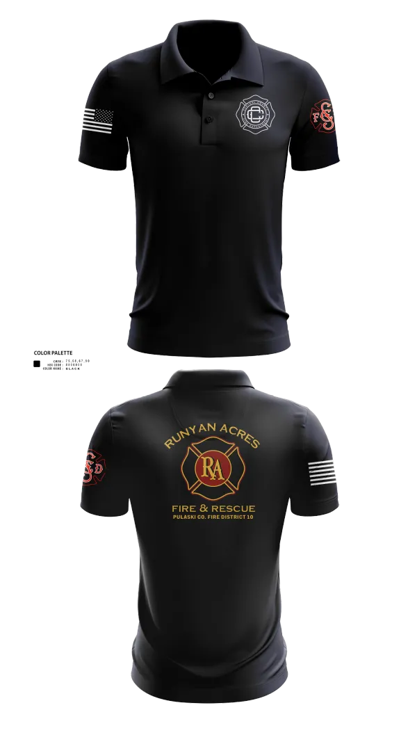 Short Sleeve Performance Polo, RUNYAN ACRES FIRE DEPARTMENT, , Teamtime, Team time, sublimation, custom sports apparel, team uniforms, spirit wear, spiritwear, sports uniforms, custom shirts, team store, custom team store, fundraiser sports, apparel fundraiser