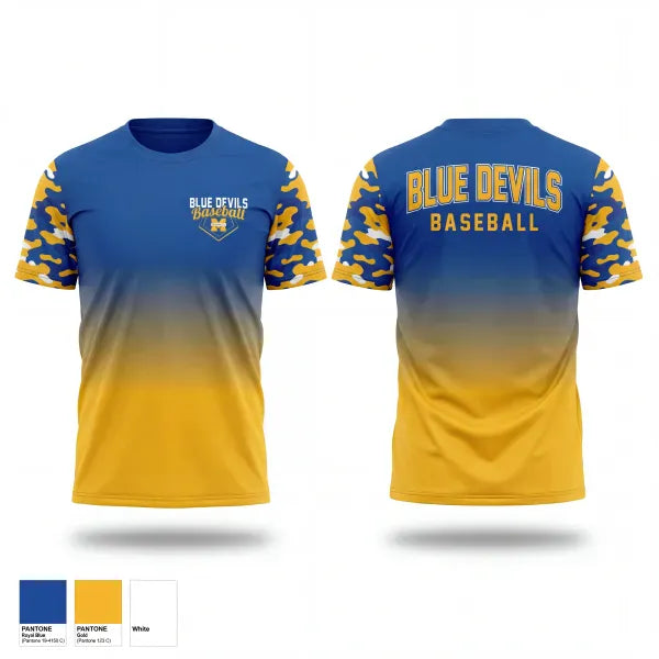 Old School Cotton Feel Shirt, Mathews Blue Devils, Baseball, Teamtime, Team time, sublimation, custom sports apparel, team uniforms, spirit wear, spiritwear, sports uniforms, custom shirts, team store, custom team store, fundraiser sports, apparel fundraiser
