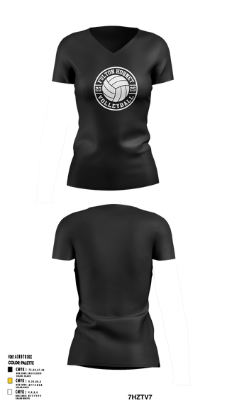 Womens Short Sleeve Vneck Shirt, Fulton Hornets Volleyball, Women's Volleyball, Teamtime, Team time, sublimation, custom sports apparel, team uniforms, spirit wear, spiritwear, sports uniforms, custom shirts, team store, custom team store, fundraiser sports, apparel fundraiser