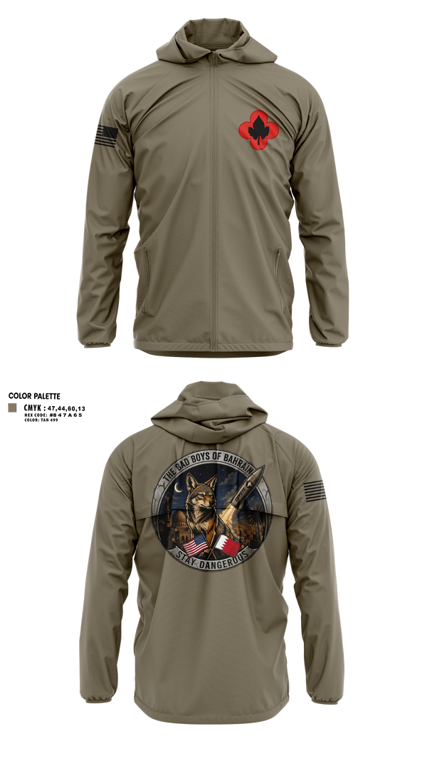 Windbreaker, 143rd RSG (Bahrain), National Guard, Teamtime, Team time, sublimation, custom sports apparel, team uniforms, spirit wear, spiritwear, sports uniforms, custom shirts, team store, custom team store, fundraiser sports, apparel fundraiser