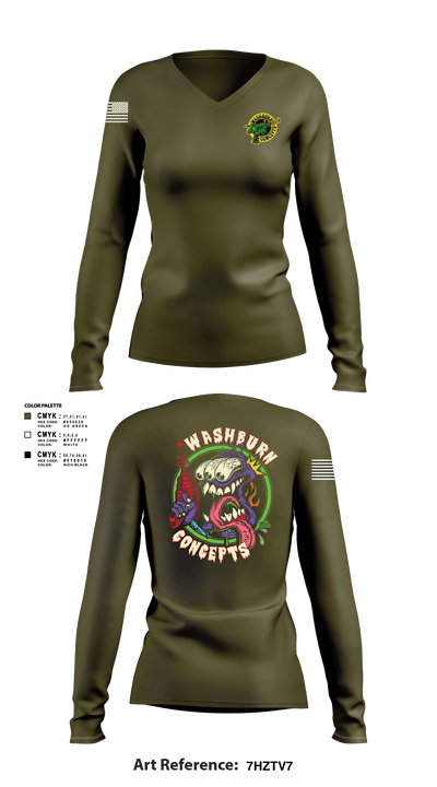 Washburn ConceptsWashburn Concepts 8471193 Women's Long Sleeve V-neck Shirt - 1