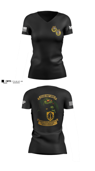 Womens Short Sleeve Vneck Shirt, 333D MP BDE, Army, Teamtime, Team time, sublimation, custom sports apparel, team uniforms, spirit wear, spiritwear, sports uniforms, custom shirts, team store, custom team store, fundraiser sports, apparel fundraiser