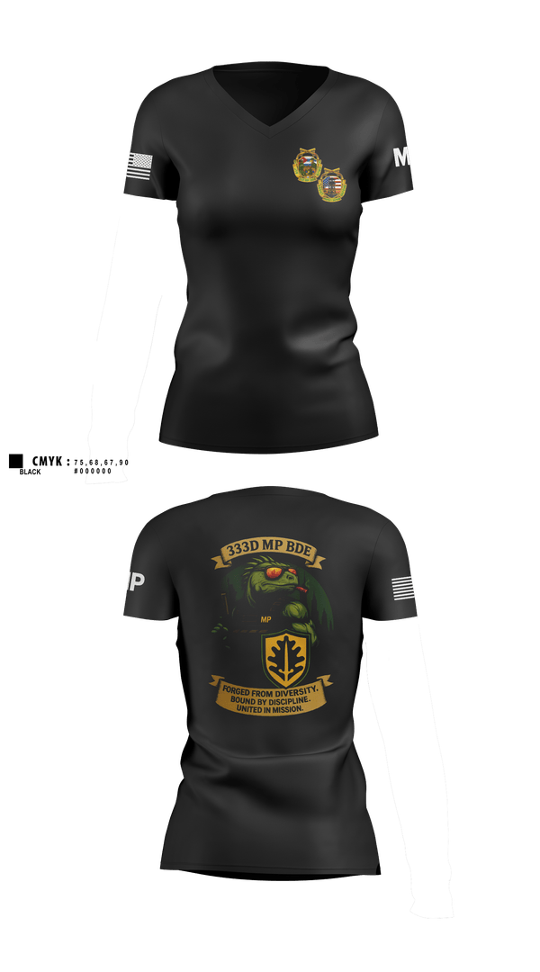 Womens Short Sleeve Vneck Shirt, 333D MP BDE, Army, Teamtime, Team time, sublimation, custom sports apparel, team uniforms, spirit wear, spiritwear, sports uniforms, custom shirts, team store, custom team store, fundraiser sports, apparel fundraiser