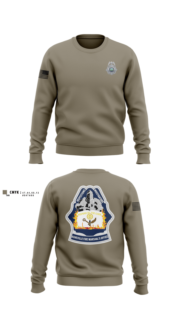 Crew Neck Sweatshirt, Asheville Fire Marshal’s Office, Fire Department, Teamtime, Team time, sublimation, custom sports apparel, team uniforms, spirit wear, spiritwear, sports uniforms, custom shirts, team store, custom team store, fundraiser sports, apparel fundraiser