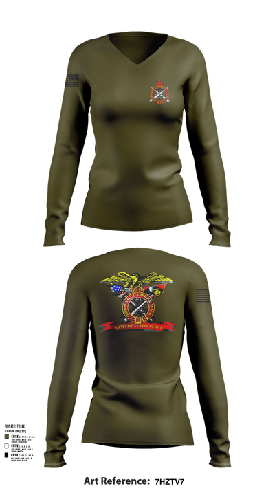 FMS #9 18239341 Women's Long Sleeve V-neck Shirt - 102