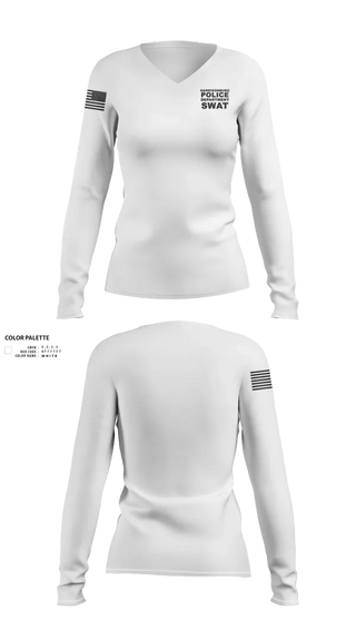 Womens Long Sleeve Vneck Shirt, Harrisonburg Police Department SWAT, , Teamtime, Team time, sublimation, custom sports apparel, team uniforms, spirit wear, spiritwear, sports uniforms, custom shirts, team store, custom team store, fundraiser sports, apparel fundraiser
