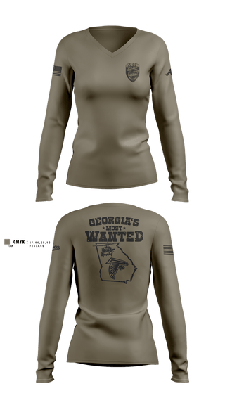 Womens Long Sleeve Vneck Shirt, A-Co 1-171, National Guard, Teamtime, Team time, sublimation, custom sports apparel, team uniforms, spirit wear, spiritwear, sports uniforms, custom shirts, team store, custom team store, fundraiser sports, apparel fundraiser