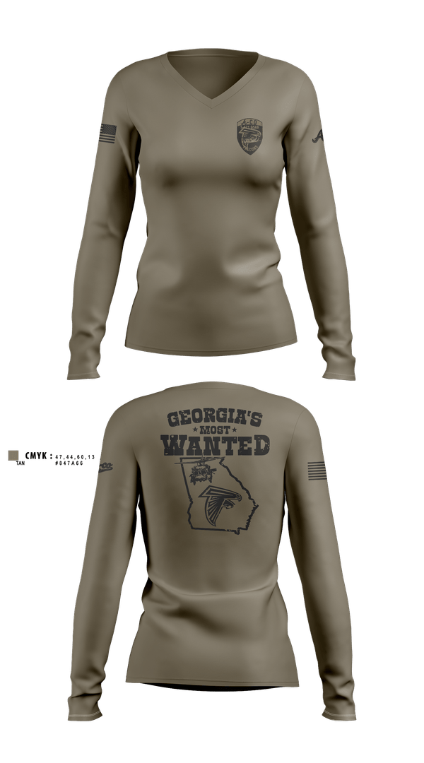 Womens Long Sleeve Vneck Shirt, A-Co 1-171, National Guard, Teamtime, Team time, sublimation, custom sports apparel, team uniforms, spirit wear, spiritwear, sports uniforms, custom shirts, team store, custom team store, fundraiser sports, apparel fundraiser