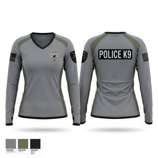 Womens Long Sleeve Vneck Shirt, Cheyenne pd k9, Police, Teamtime, Team time, sublimation, custom sports apparel, team uniforms, spirit wear, spiritwear, sports uniforms, custom shirts, team store, custom team store, fundraiser sports, apparel fundraiser