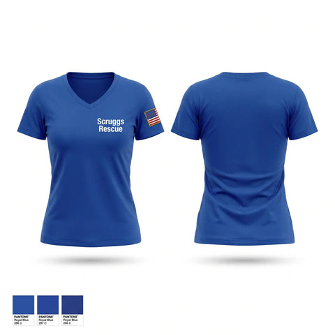 Womens Short Sleeve Vneck Shirt, Scruggs Rescue, EMS/EMT, Teamtime, Team time, sublimation, custom sports apparel, team uniforms, spirit wear, spiritwear, sports uniforms, custom shirts, team store, custom team store, fundraiser sports, apparel fundraiser