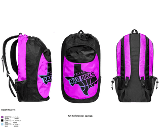 Gear Bag, Texas Bad Girls, Women's Basketball, Teamtime, Team time, sublimation, custom sports apparel, team uniforms, spirit wear, spiritwear, sports uniforms, custom shirts, team store, custom team store, fundraiser sports, apparel fundraiser