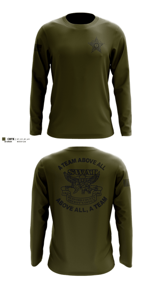 Long Sleeve Performance Shirt, Bedford County Sheriff SWAT, Police, Teamtime, Team time, sublimation, custom sports apparel, team uniforms, spirit wear, spiritwear, sports uniforms, custom shirts, team store, custom team store, fundraiser sports, apparel fundraiser