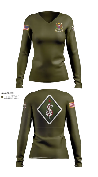 Womens Long Sleeve Vneck Shirt, , National Guard, Teamtime, Team time, sublimation, custom sports apparel, team uniforms, spirit wear, spiritwear, sports uniforms, custom shirts, team store, custom team store, fundraiser sports, apparel fundraiser