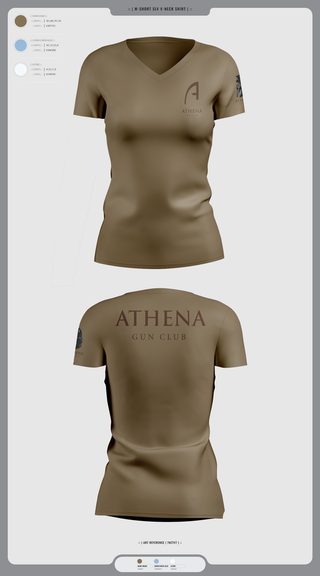 Womens Short Sleeve Vneck Shirt, Athena Gun Club, , Teamtime, Team time, sublimation, custom sports apparel, team uniforms, spirit wear, spiritwear, sports uniforms, custom shirts, team store, custom team store, fundraiser sports, apparel fundraiser