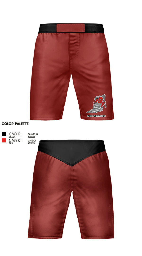 Fight Shorts, Page High School Wrestling, Wrestling, Teamtime, Team time, sublimation, custom sports apparel, team uniforms, spirit wear, spiritwear, sports uniforms, custom shirts, team store, custom team store, fundraiser sports, apparel fundraiser
