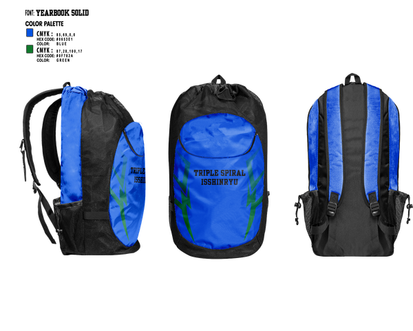 Gear Bag, Triple Spiral Isshinryu Karate, , Teamtime, Team time, sublimation, custom sports apparel, team uniforms, spirit wear, spiritwear, sports uniforms, custom shirts, team store, custom team store, fundraiser sports, apparel fundraiser