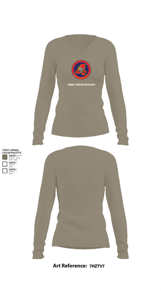 Womens Long Sleeve Vneck Shirt, Combat Logistics Battalion 4, , Teamtime, Team time, sublimation, custom sports apparel, team uniforms, spirit wear, spiritwear, sports uniforms, custom shirts, team store, custom team store, fundraiser sports, apparel fundraiser
