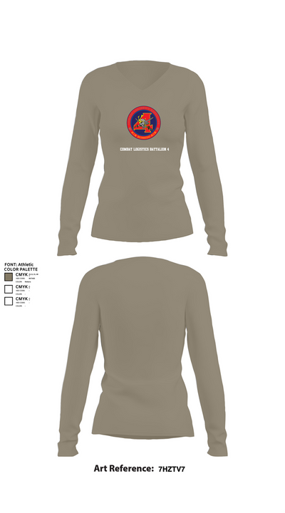 Combat Logistics Battalion 4 46395084 Women's Long Sleeve V-neck Shirt - 62
