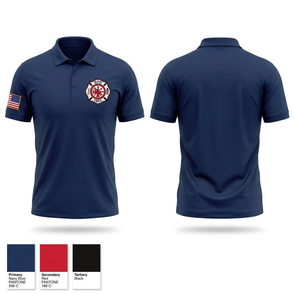 Short Sleeve Performance Polo, Hallock Fire, Fire Department, Teamtime, Team time, sublimation, custom sports apparel, team uniforms, spirit wear, spiritwear, sports uniforms, custom shirts, team store, custom team store, fundraiser sports, apparel fundraiser