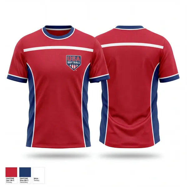 Old School Cotton Feel Shirt, USA Softball of Alaska, Softball, Teamtime, Team time, sublimation, custom sports apparel, team uniforms, spirit wear, spiritwear, sports uniforms, custom shirts, team store, custom team store, fundraiser sports, apparel fundraiser