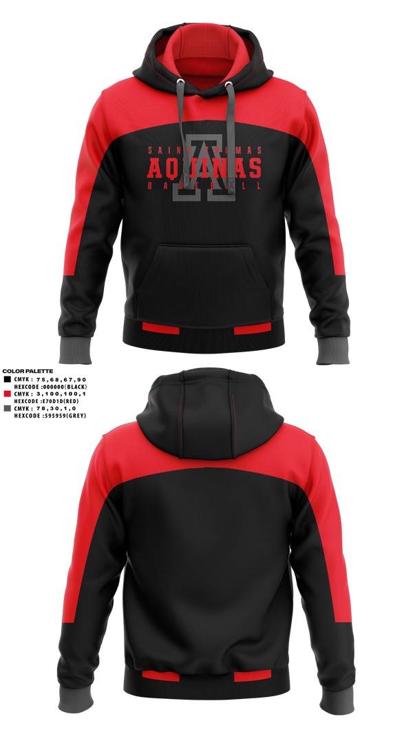 Hoodie, St. Thomas Aquinas, Baseball, Teamtime, Team time, sublimation, custom sports apparel, team uniforms, spirit wear, spiritwear, sports uniforms, custom shirts, team store, custom team store, fundraiser sports, apparel fundraiser