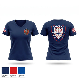 Womens Short Sleeve Vneck Shirt, LFD, Fire Department, Teamtime, Team time, sublimation, custom sports apparel, team uniforms, spirit wear, spiritwear, sports uniforms, custom shirts, team store, custom team store, fundraiser sports, apparel fundraiser