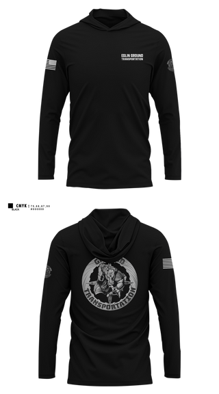 Long Sleeve Performance Shirt with hood, 96 LRS Ground Transportation, Air Force, Teamtime, Team time, sublimation, custom sports apparel, team uniforms, spirit wear, spiritwear, sports uniforms, custom shirts, team store, custom team store, fundraiser sports, apparel fundraiser