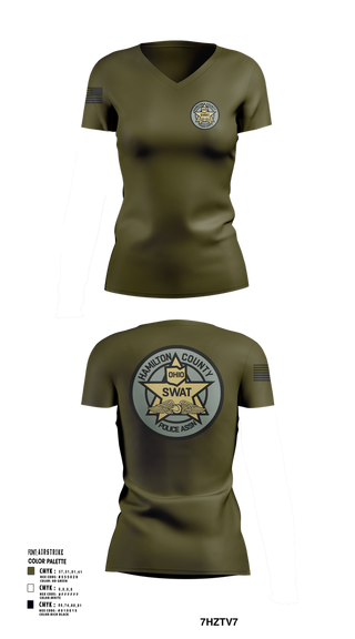Womens Short Sleeve Vneck Shirt, HCPA Swat, , Teamtime, Team time, sublimation, custom sports apparel, team uniforms, spirit wear, spiritwear, sports uniforms, custom shirts, team store, custom team store, fundraiser sports, apparel fundraiser