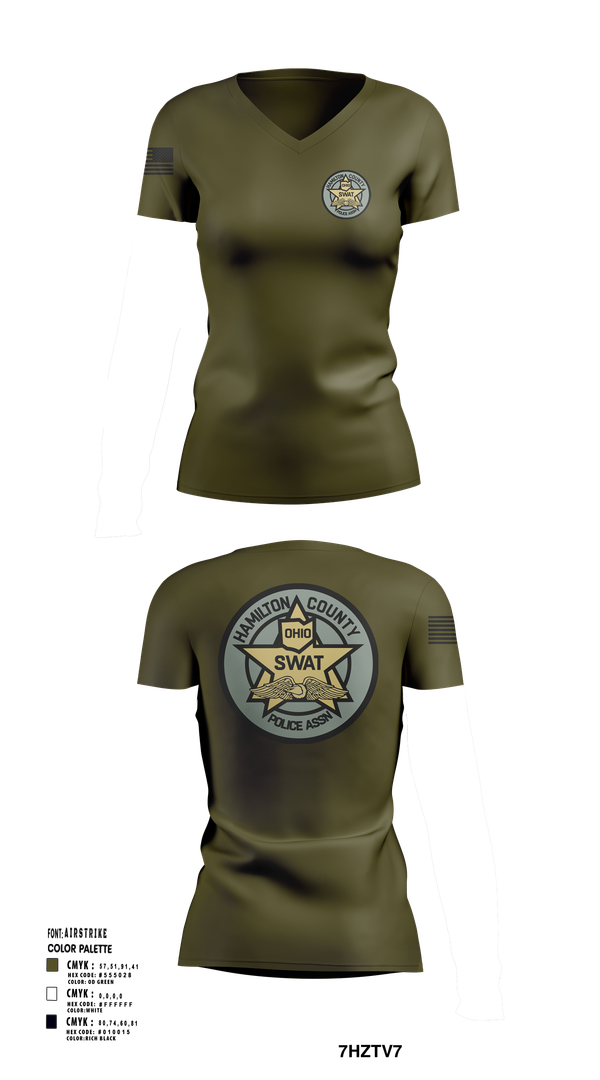 Womens Short Sleeve Vneck Shirt, HCPA Swat, , Teamtime, Team time, sublimation, custom sports apparel, team uniforms, spirit wear, spiritwear, sports uniforms, custom shirts, team store, custom team store, fundraiser sports, apparel fundraiser