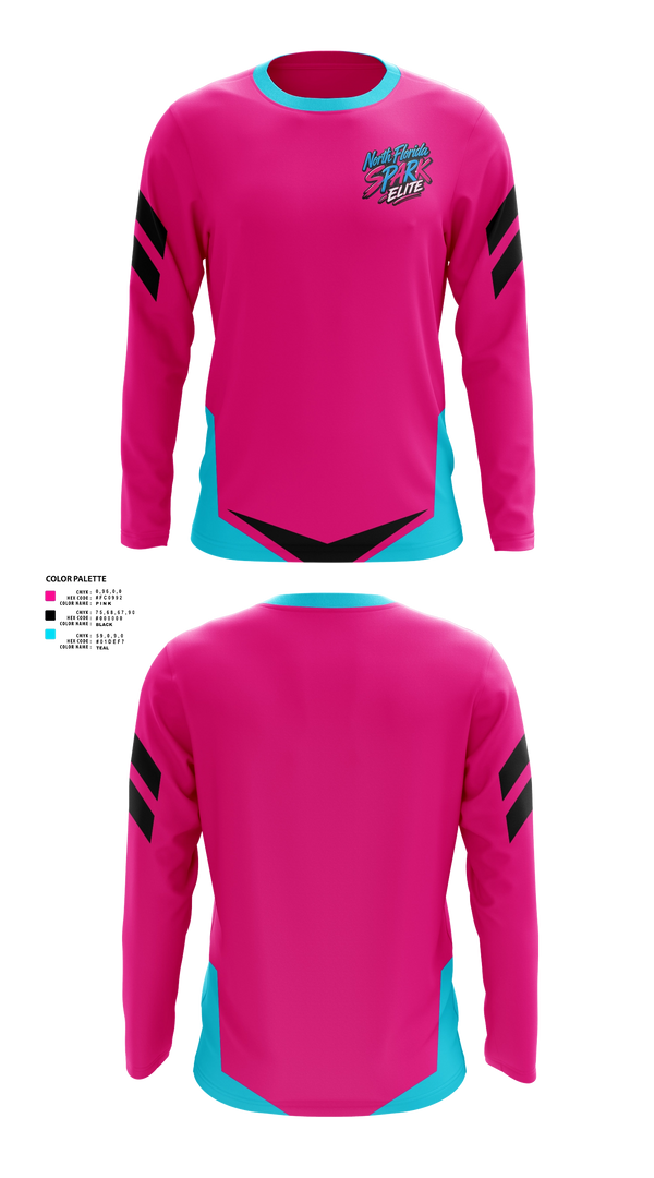 Long Sleeve Performance Shirt, North Florida Spark, Softball, Teamtime, Team time, sublimation, custom sports apparel, team uniforms, spirit wear, spiritwear, sports uniforms, custom shirts, team store, custom team store, fundraiser sports, apparel fundraiser