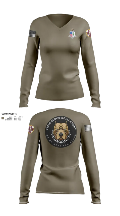 7236 Medical Support Unit 23700208 Women's Long Sleeve V-neck Shirt - 22