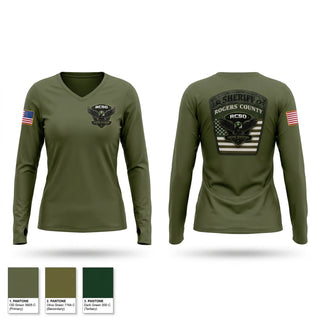 Womens Long Sleeve Vneck Shirt, RCSO Drone Division, Police, Teamtime, Team time, sublimation, custom sports apparel, team uniforms, spirit wear, spiritwear, sports uniforms, custom shirts, team store, custom team store, fundraiser sports, apparel fundraiser