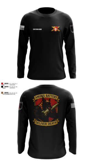 Long Sleeve Performance Shirt, Anubis Battery, 3-12 FA, Army, Teamtime, Team time, sublimation, custom sports apparel, team uniforms, spirit wear, spiritwear, sports uniforms, custom shirts, team store, custom team store, fundraiser sports, apparel fundraiser
