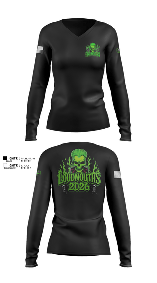 Womens Long Sleeve Vneck Shirt, Reverend Rock, , Teamtime, Team time, sublimation, custom sports apparel, team uniforms, spirit wear, spiritwear, sports uniforms, custom shirts, team store, custom team store, fundraiser sports, apparel fundraiser