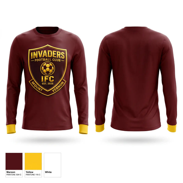 Long Sleeve Performance Shirt, Invaders Football Club, Men's Soccer, Teamtime, Team time, sublimation, custom sports apparel, team uniforms, spirit wear, spiritwear, sports uniforms, custom shirts, team store, custom team store, fundraiser sports, apparel fundraiser