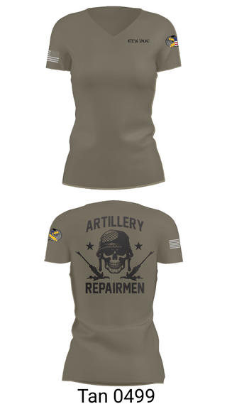 Womens Short Sleeve Vneck Shirt, ARMT 1-320th Field Artillery, Army, Teamtime, Team time, sublimation, custom sports apparel, team uniforms, spirit wear, spiritwear, sports uniforms, custom shirts, team store, custom team store, fundraiser sports, apparel fundraiser