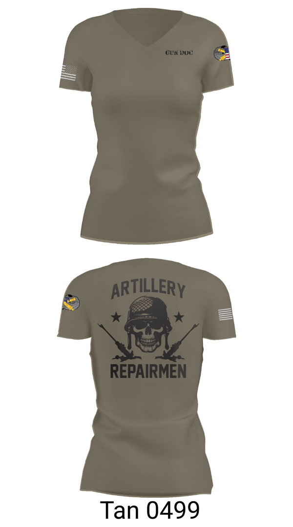 Womens Short Sleeve Vneck Shirt, ARMT 1-320th Field Artillery, Army, Teamtime, Team time, sublimation, custom sports apparel, team uniforms, spirit wear, spiritwear, sports uniforms, custom shirts, team store, custom team store, fundraiser sports, apparel fundraiser