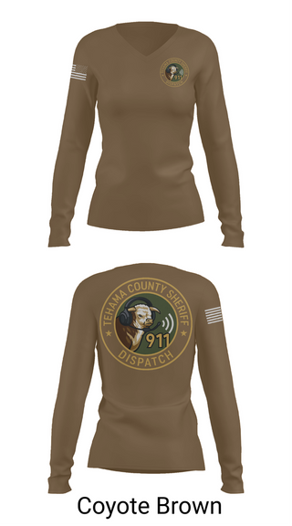 Womens Long Sleeve Vneck Shirt, TCSO DISPATCH, , Teamtime, Team time, sublimation, custom sports apparel, team uniforms, spirit wear, spiritwear, sports uniforms, custom shirts, team store, custom team store, fundraiser sports, apparel fundraiser