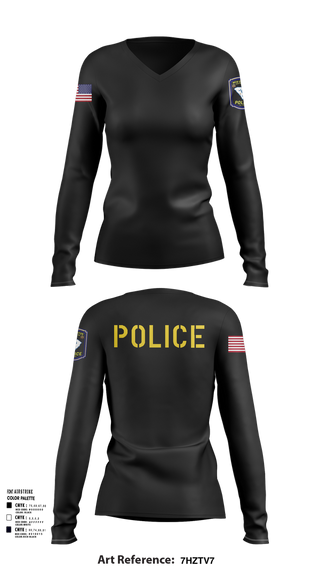 Womens Long Sleeve Vneck Shirt, New Ellenton Police Department, Police, Teamtime, Team time, sublimation, custom sports apparel, team uniforms, spirit wear, spiritwear, sports uniforms, custom shirts, team store, custom team store, fundraiser sports, apparel fundraiser