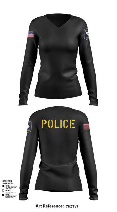 New Ellenton Police Department 612730 Women's Long Sleeve V-neck Shirt - 4