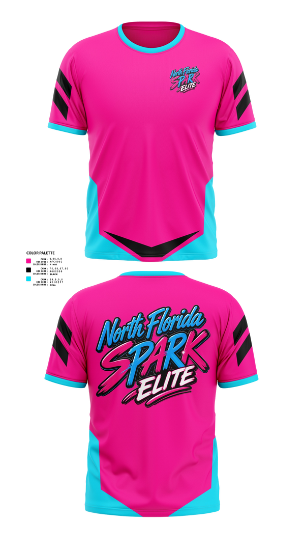 Short Sleeve Performance Shirt, North Florida Spark, Softball, Teamtime, Team time, sublimation, custom sports apparel, team uniforms, spirit wear, spiritwear, sports uniforms, custom shirts, team store, custom team store, fundraiser sports, apparel fundraiser