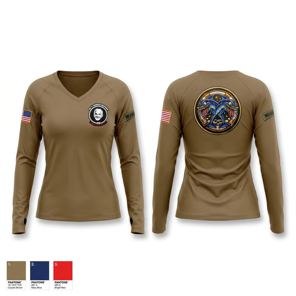 Womens Long Sleeve Vneck Shirt, 201st HARBORMASTER, Army, Teamtime, Team time, sublimation, custom sports apparel, team uniforms, spirit wear, spiritwear, sports uniforms, custom shirts, team store, custom team store, fundraiser sports, apparel fundraiser