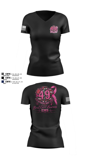 Womens Short Sleeve Vneck Shirt, Coudersport Ems, EMS/EMT, Teamtime, Team time, sublimation, custom sports apparel, team uniforms, spirit wear, spiritwear, sports uniforms, custom shirts, team store, custom team store, fundraiser sports, apparel fundraiser