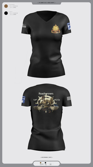 Womens Short Sleeve Vneck Shirt, 126th PLS Co, , Teamtime, Team time, sublimation, custom sports apparel, team uniforms, spirit wear, spiritwear, sports uniforms, custom shirts, team store, custom team store, fundraiser sports, apparel fundraiser