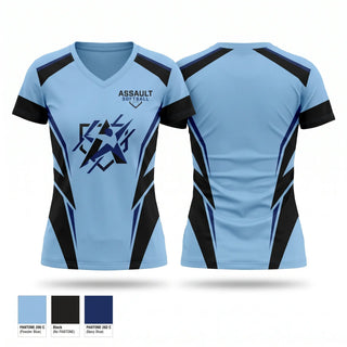 Womens Short Sleeve Vneck Shirt, Assault, Softball, Teamtime, Team time, sublimation, custom sports apparel, team uniforms, spirit wear, spiritwear, sports uniforms, custom shirts, team store, custom team store, fundraiser sports, apparel fundraiser