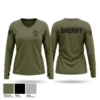 Womens Long Sleeve Vneck Shirt, Bartow County Sheriff’s Office, Police, Teamtime, Team time, sublimation, custom sports apparel, team uniforms, spirit wear, spiritwear, sports uniforms, custom shirts, team store, custom team store, fundraiser sports, apparel fundraiser