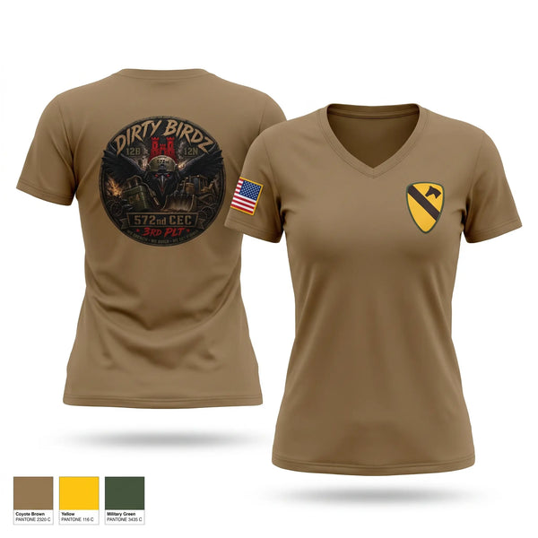 Womens Short Sleeve Vneck Shirt, 572nd CEC 3rd PLT, Army, Teamtime, Team time, sublimation, custom sports apparel, team uniforms, spirit wear, spiritwear, sports uniforms, custom shirts, team store, custom team store, fundraiser sports, apparel fundraiser