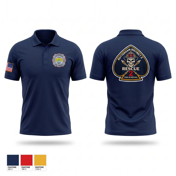 Short Sleeve Performance Polo, Rotterdam Fire District #2, Fire Department, Teamtime, Team time, sublimation, custom sports apparel, team uniforms, spirit wear, spiritwear, sports uniforms, custom shirts, team store, custom team store, fundraiser sports, apparel fundraiser