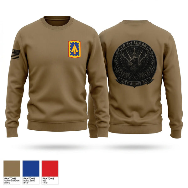Crew Neck Sweatshirt, Bravo 1-7, Army, Teamtime, Team time, sublimation, custom sports apparel, team uniforms, spirit wear, spiritwear, sports uniforms, custom shirts, team store, custom team store, fundraiser sports, apparel fundraiser